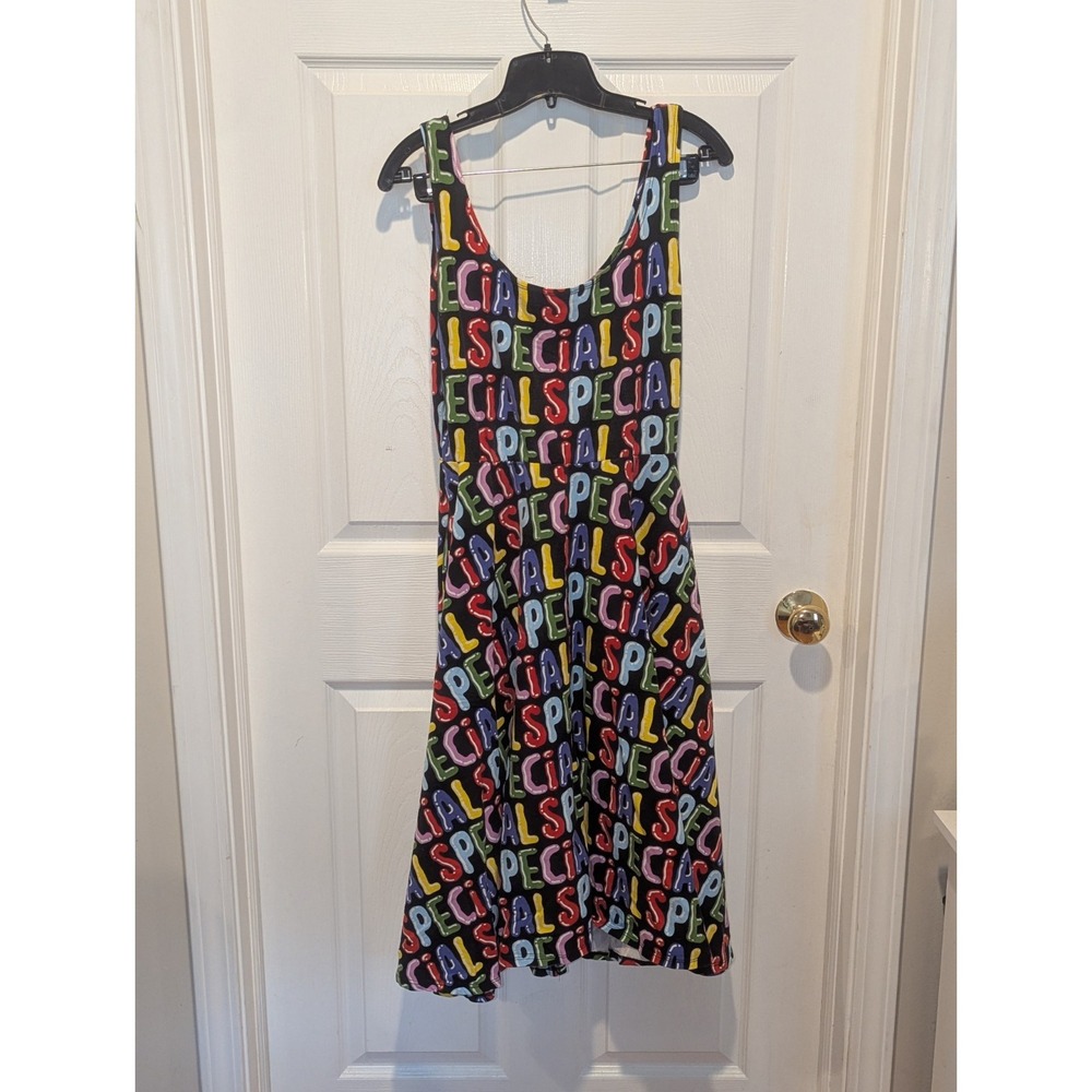 Dopamine Novelty Print Fit & Flare Midi Dress "SPECIAL" Nooworks Large - Picture 3 of 8